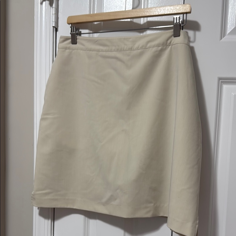 Cream A-Line Skort for Casual Wear